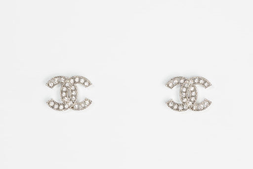 chanel earrings silver cc