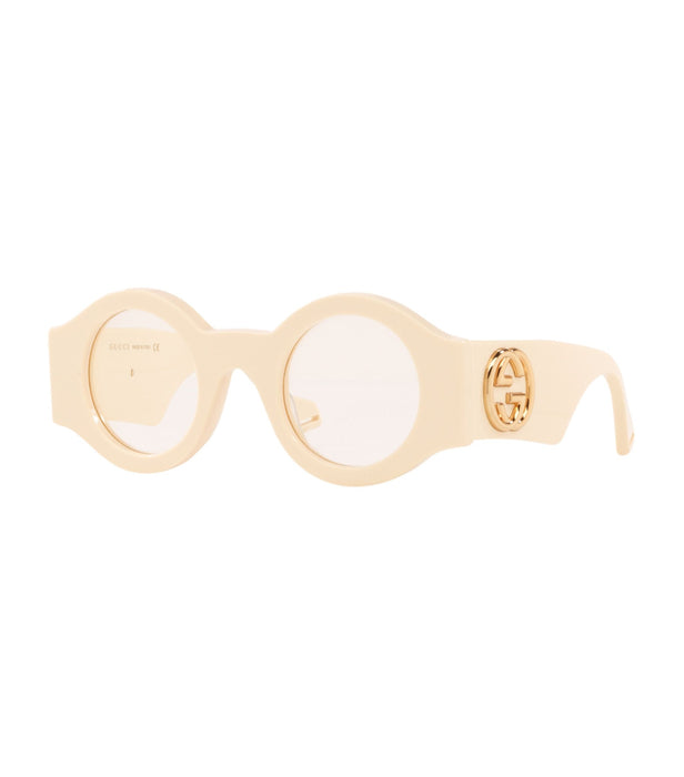 Gucci Acetate Round Sunglasses in Ivory