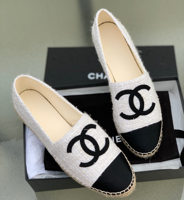 Chanel Espadrilles Tweed Ivory and Black — LSC INC